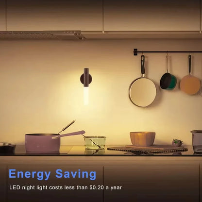 Smart Motion Sensor Night Light LED Rechargeable Magnetic Wall Lamp Portable for Hallway Bedroom Stairs Bathroom Cabinets Decor